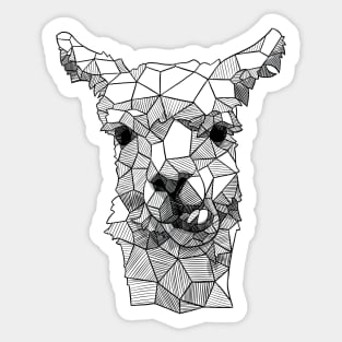 Silly Llama Geometric Sketch Sticker